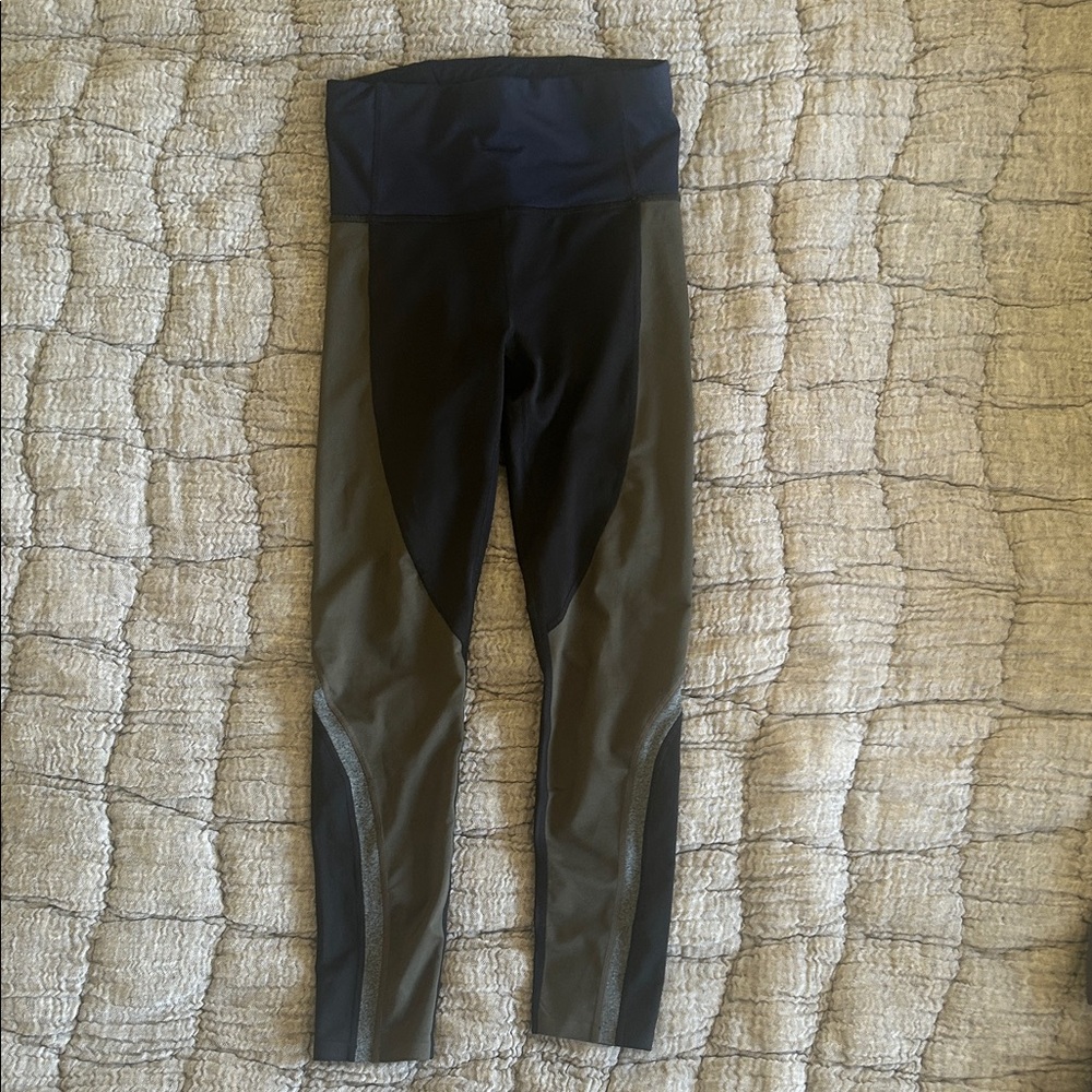 Black and Olive High-Waisted Leggings